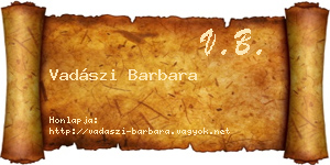 Vadászi Barbara névjegykártya